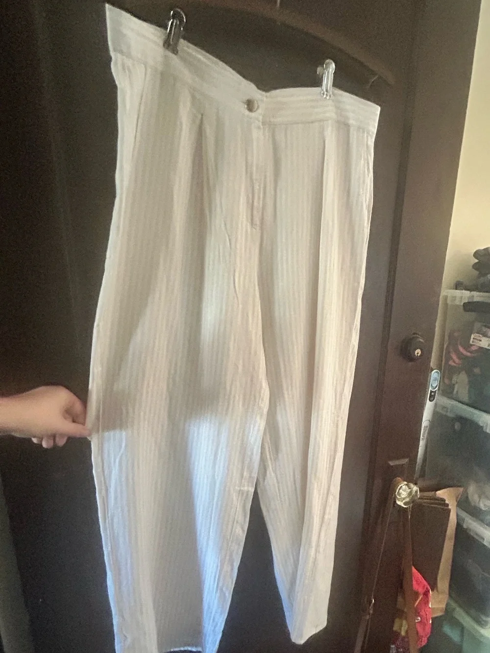 Michael Kors Cream Wide-Leg Linen-Blend Pants